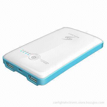 Lithium Polymer Battery/Charger, Maximum 5V DC/2,000mAh Output, Power with LED Indicator